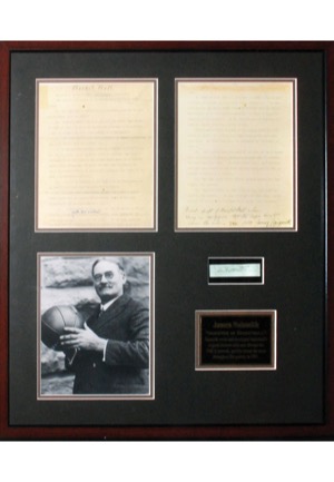 Framed James Naismith Autographed Cut (JSA)