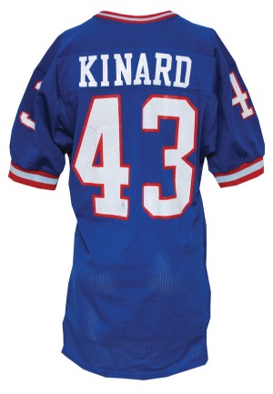 1985 Terry Kinard New York Giants Game-Used Home Jersey (Repairs)