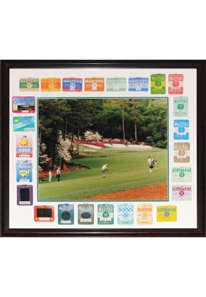 Framed 1974-1998 25-Year Masters Badge Collection