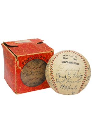 1931 United States All-Stars Tour of Japan Multi-Signed Baseball with Lou Gehrig (Full JSA • Finest Known Example • 8 Hall of Famers)
