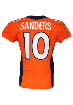 10/23/2014 Emmanuel Sanders Denver Broncos Game-Used Home Uniform (2)(Team LOA • Panini LOA • 3-TD Performance • Photomatch • Unwashed)
