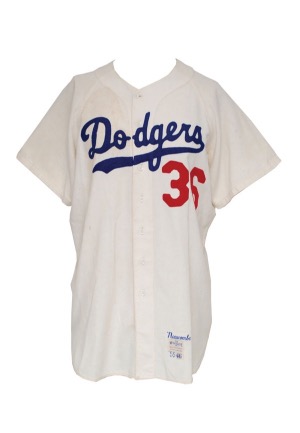 1955 Don Newcombe Brooklyn Dodgers Autographed Presentational Home Flannel Jersey (JSA)