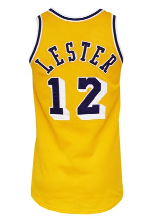 Circa 1985 Ronnie Lester Los Angeles Lakers Game-Used Home Jersey 