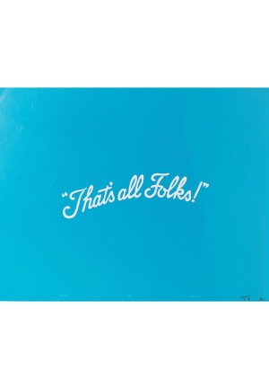 Warner Bros. "Thats All Folks" Production Title Cel