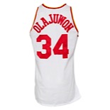 1993-94 Hakeem Olajuwon Houston Rockets Game-Used & Autographed Home Jersey (JSA • Championship Season)