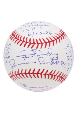 Ron Guidry Autographed Baseball with Career Stats Inscriptions (JSA)