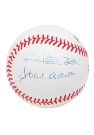 Sadaharu Oh & Hank Aaron "International Home Run Kings" Signed Baseball (JSA)