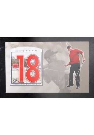 Framed 1997 Tiger Woods "18 Under Par" Masters Autographed Display Piece (JSA • UDA)