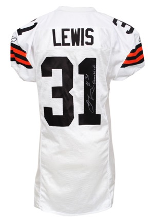 2007 Jamal Lewis Cleveland Browns Game-Used & Autographed Road Jersey (JSA • Browns Inventory Barcode)