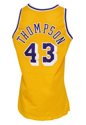 1990-91 Mychal Thompson Los Angeles Lakers Game-Used Home Jersey