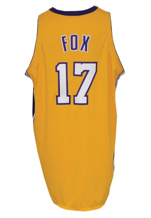1999-00 Rick Fox Los Angeles Lakers Game-Used & Autographed Home Jersey (JSA • Championship Season)