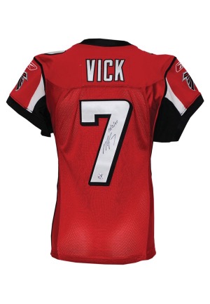 10/2/2005 Michael Vick Atlanta Falcons Game-Used & Autographed Home Jersey (JSA • Vick LOA • Photomatch • Photos of Him Signing)