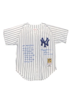 1977 Reggie Jackson New York Yankees Replica Autographed & Fully-Inscribed Jersey (JSA)