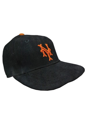 1954 New York Giants Game-Used & Autographed Cap Attributed to Willie Mays (JSA • N.L. MVP, "The Catch" & Championship Season • Sourced From Giants Bat Boy)