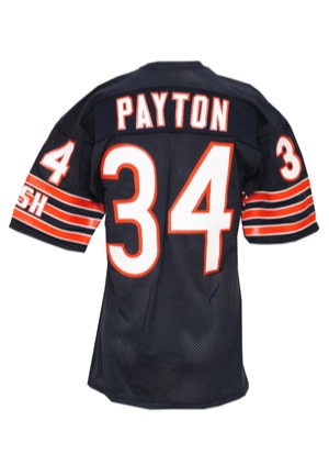 Mid 1980s Walter Payton Chicago Bears Game-Used Home Jersey (Pounded with Numerous Repairs)