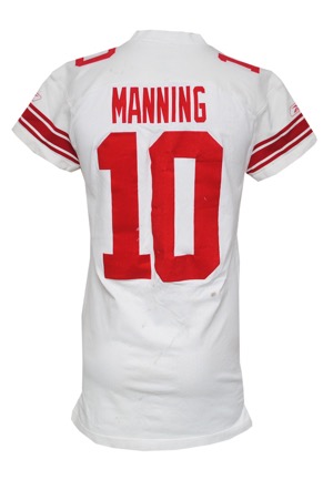 10/4/2009 Eli Manning New York Giants Game-Used Road Jersey (Photomatch • Unwashed • BCA Month)