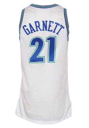 1995-1996 Kevin Garnett Rookie Minnesota Timberwolves Game-Used Home Jersey