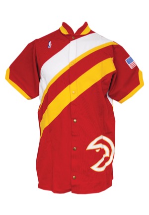 1990-91 Atlanta Hawks Worm Warm-Up Suit Attributed to Dominique Wilkins (2)(Desert Storm Flag Patch)