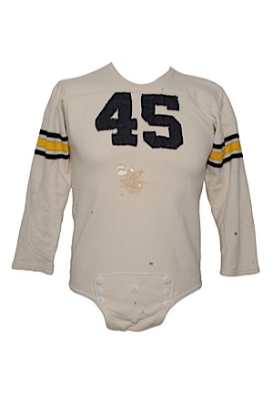 Early 1940s Army Football Game-Used Wool Jersey Attributed to Team Captain Hank Mazur (Extremely Rare • Repairs)