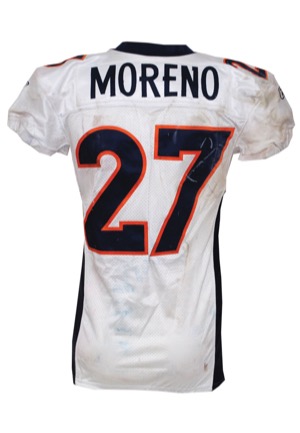 10/31/2010 Knowshon Moreno Denver Broncos Game-Used Road Jersey (NFL Auctions • Photomatch • Unwashed)