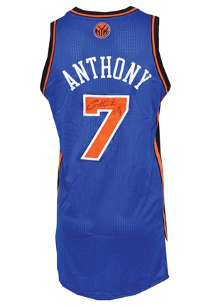 Circa 2011 Carmelo Anthony New York Knicks Game-Used & Autographed Home Jersey (JSA)