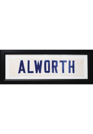 Framed Circa 1971 Lance Alworth San Diego Chargers Game-Used Nameplate (Great Source)