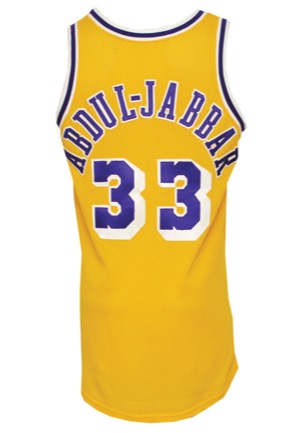 Mid 1980s Kareem Abdul-Jabbar Los Angeles Lakers Game-Used & Autographed Home Jersey (JSA)