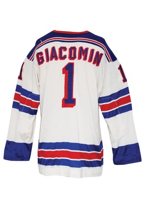 Early 1970s Eddie Giacomin New York Rangers Durene Jersey (NOT GAME-USED)