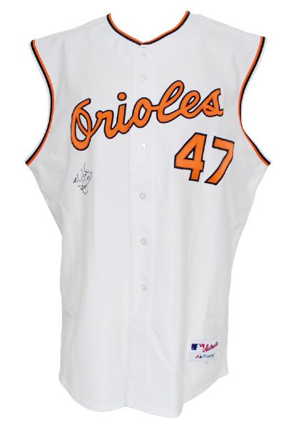 6/27/2004 Mike DeJean Baltimore Orioles Turn Back The Clock Game-Used & Autographed Home Vest (JSA • MLB Hologram • Team LOA)