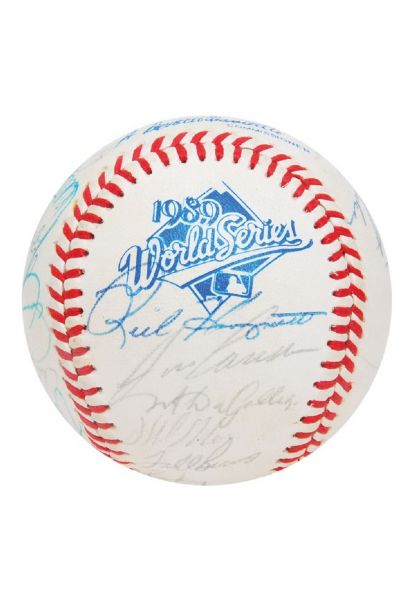 1989 Oakland Athletics Team Autographed World Series Baseball (JSA • Championship Season)