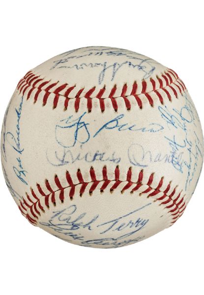 1960 New York Yankees Team Signed Baseball (JSA • Full PSA/DNA NM+ 7.5)