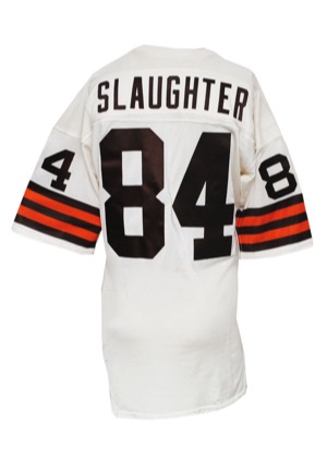 Late 1980s Webster Slaughter Cleveland Browns Game-Used Road Jersey (Hand Warmers)
