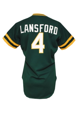 1985 Carney Lansford Oakland Athletics Game-Used Road Jersey