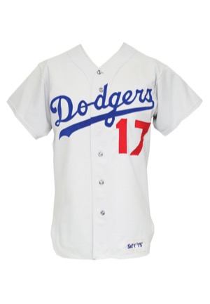 1975 Camilo Pascual Los Angeles Dodgers Coaches Worn Road Jersey 