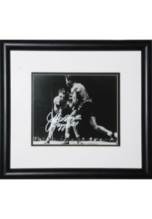 Framed Jake LaMotta Autographed Photo with "Raging Bull" Inscription (JSA)
