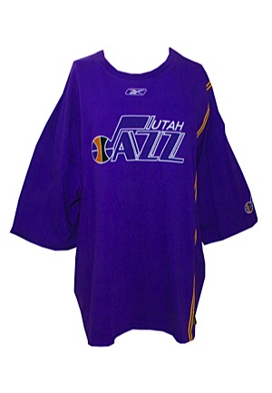 2003-04 Utah Jazz Throwback (1979-80) Worn Shooting Shirt Attributed to Mikki Moore