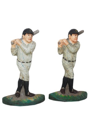 Pair of 1920s Babe Ruth Cast Iron Bookends (2)