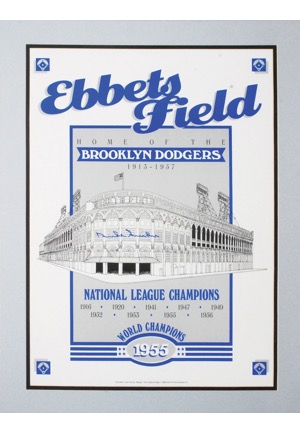 1955 Brooklyn Dodgers "This Is Next Year" Multi-Signed Paperback & Framed Ebbets Field Poster Signed by Duke Snider (2)(JSA)
