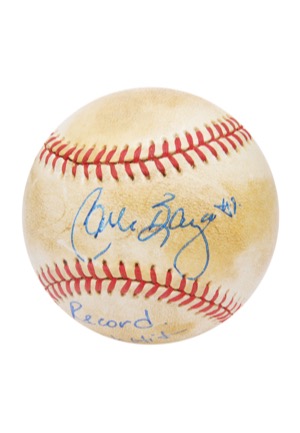 9/28/2003 Carlos Baerga Arizona Diamondbacks Game-Used & Autographed Baseball (JSA • Record-Setting 19th Pinch Hit)