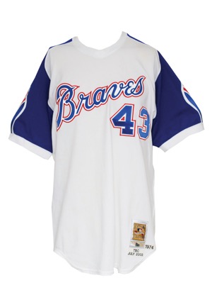 7/26 & 7/27/2002 Tim Spooneybarger Atlanta Braves Turn Back the Clock Game-Used Home Jersey