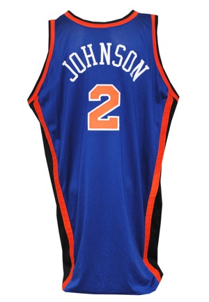 Circa 2000 Larry Johnson New York Knicks Game-Used & Autographed Road Jersey (JSA)
