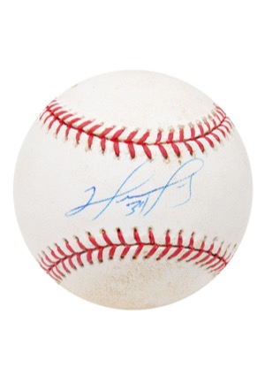 2004 David Ortiz ALDS Game 3 Game-Used & Autographed Baseball (JSA • Steiner • MLB Hologram • Championship Season)