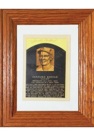 Sandy Koufax Autographed Baseball & Hall of Fame Postcard (2)(JSA)