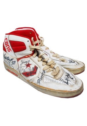 Harlem Globetrotters Game-Used & Team-Signed Sneakers (JSA)