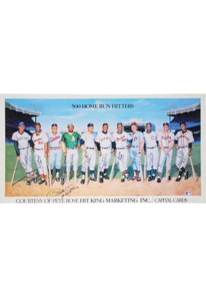 500 Home Run Club Multi-Signed Poster with Pete Rose (JSA)
