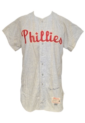 1962-63 Paul Waner Philadelphia Phillies Instructor-Worn Flannel Road Uniform and Autographed Cap (3)