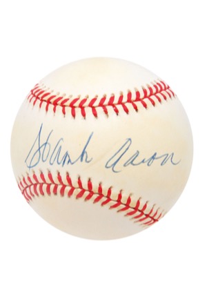 Hank Aaron Single Signed Baseball (JSA)