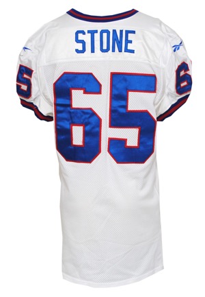 1997 Ron Stone New York Giants Game-Used Road Jersey (Repairs)