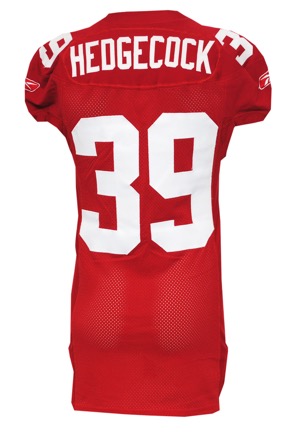 11/11/2007 Madison Hedgecock New York Giants Game-Used Red Alternate Jersey (Championship Season) 