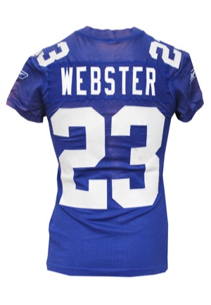 2009 Corey Webster New York Giants Game-Used Home Jersey